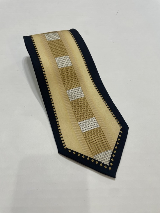 Versani Other - Versani Gold and black Geometric Stripe Tie. 100%silk. Spots.